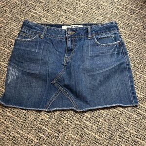 GAP Blue Denim Mini Skirt with Raw Hem